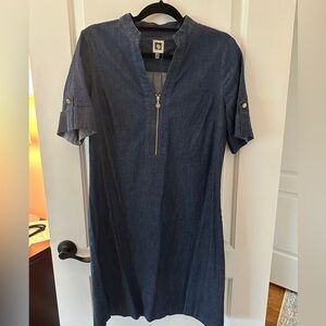 Anne Klein Short Sleeve Denim Dress Size 10